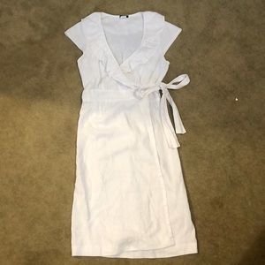 J. Crew White Linen Wrap Dress/Sundress